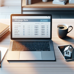 Professional illustration about shop mortgage rates with