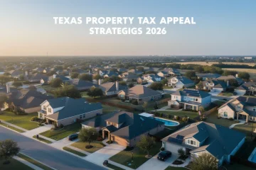 A professional team working on texas property tax appeal strategies 2026 solutions in a modern office environment