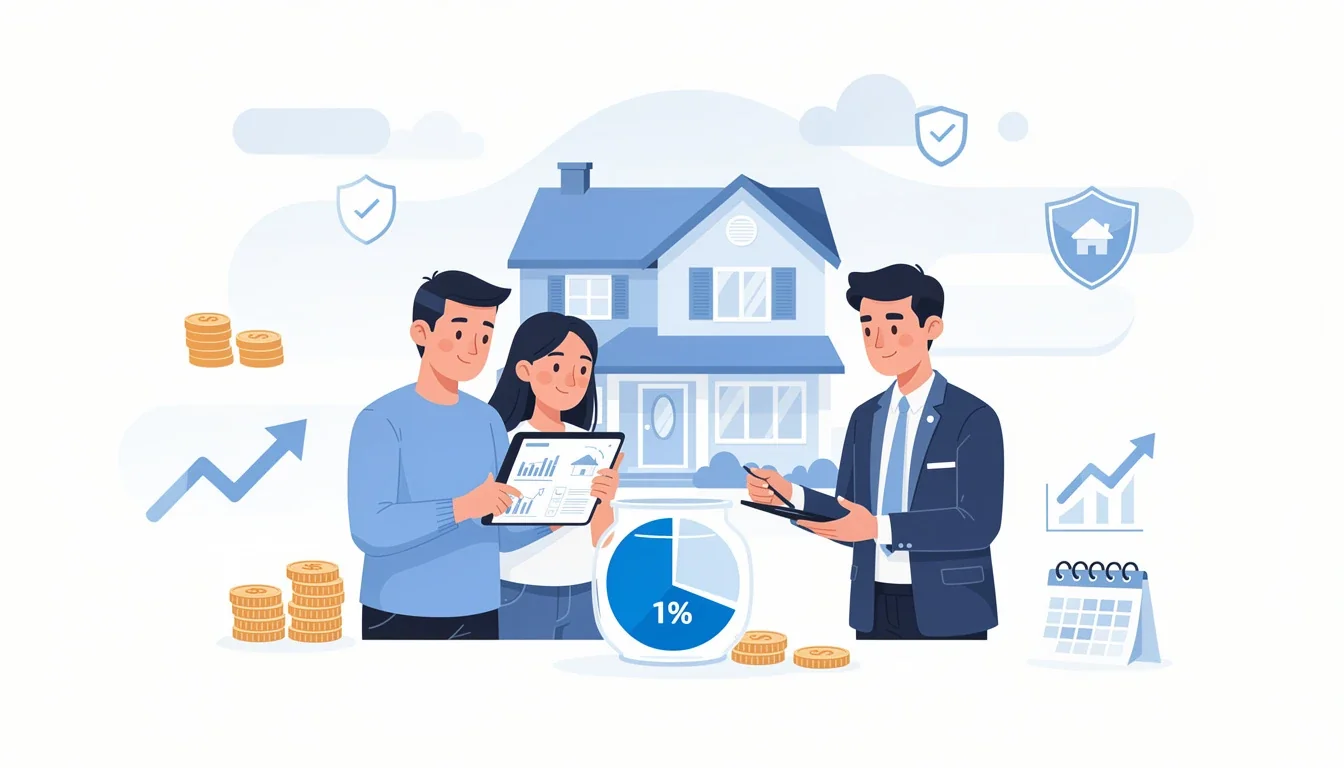 A summary infographic highlighting best practices for 1% down mortgage program
