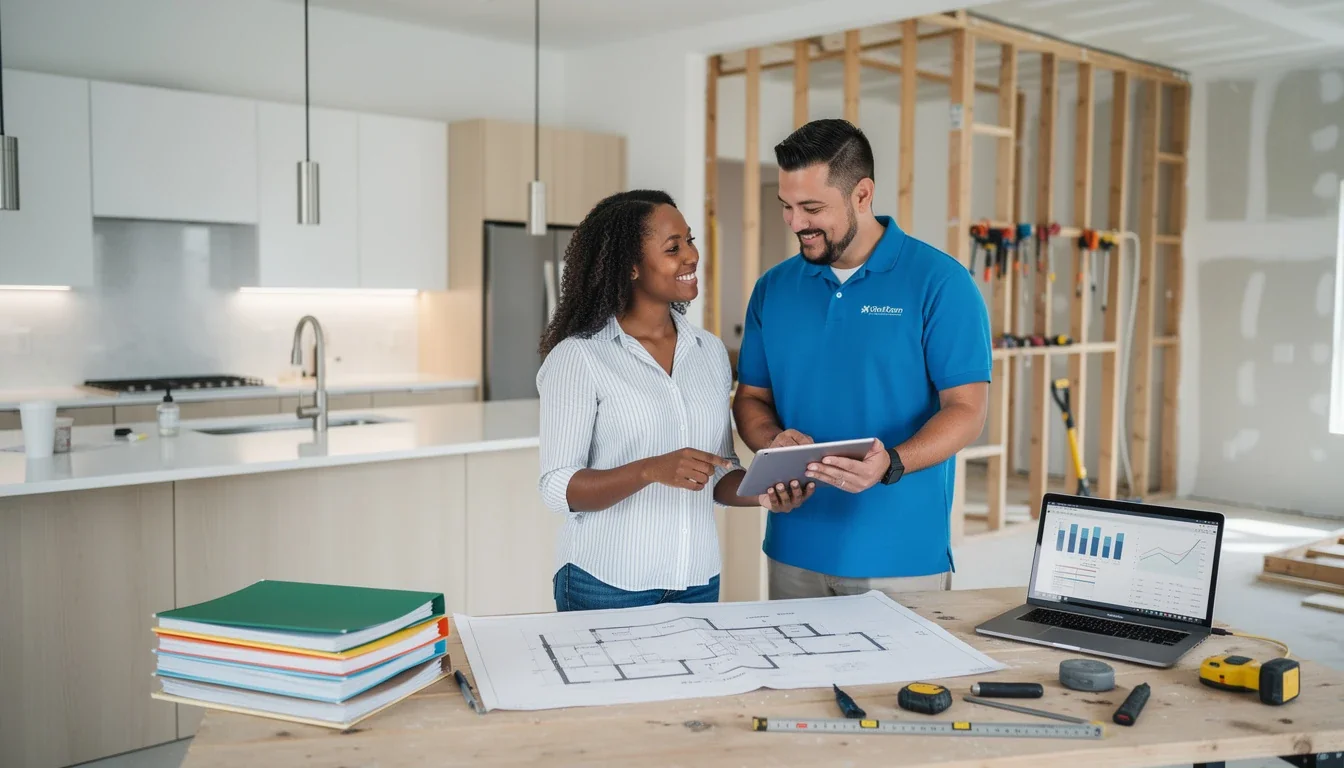An illustrated diagram showing the key benefits of construction and renovation financing strategies