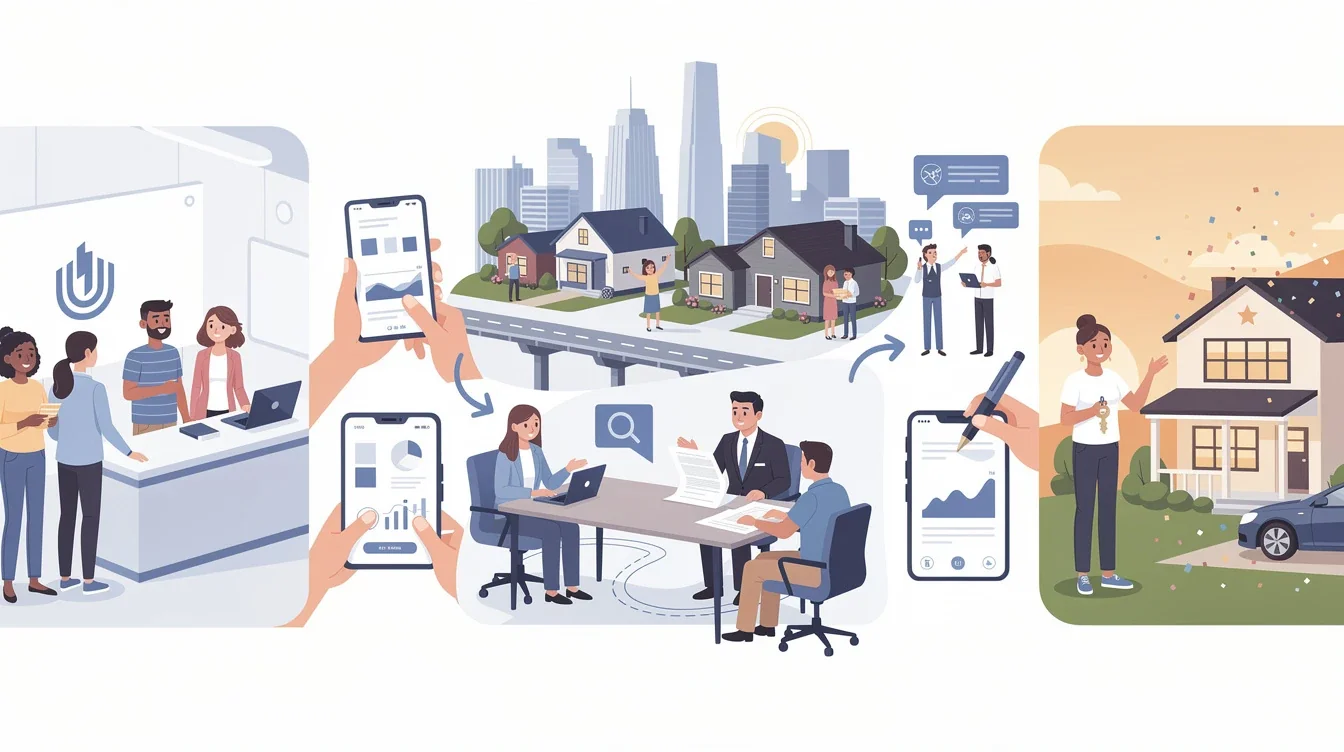 A step-by-step visual process guide demonstrating how credit union home loans dfw texas 2026 works