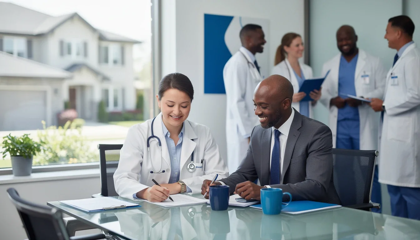 An illustrated diagram showing the key benefits of doctor mortgage loan programs strategies