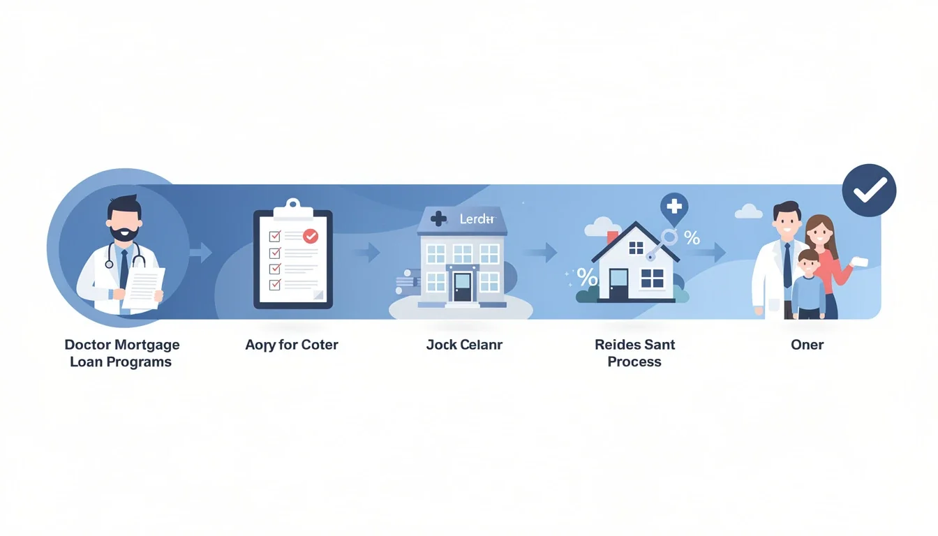 A step-by-step visual process guide demonstrating how doctor mortgage loan programs works