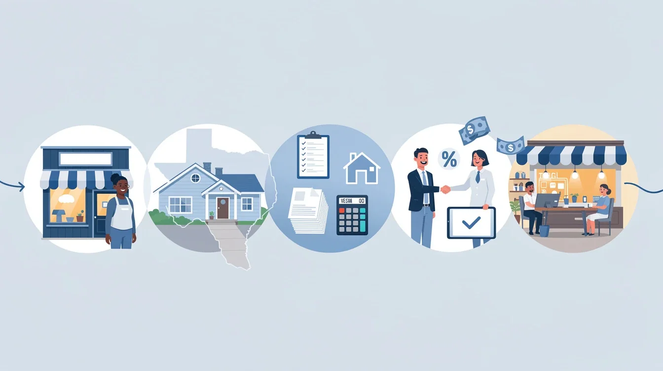 A step-by-step visual process guide demonstrating how home equity loans for small business owners texas works