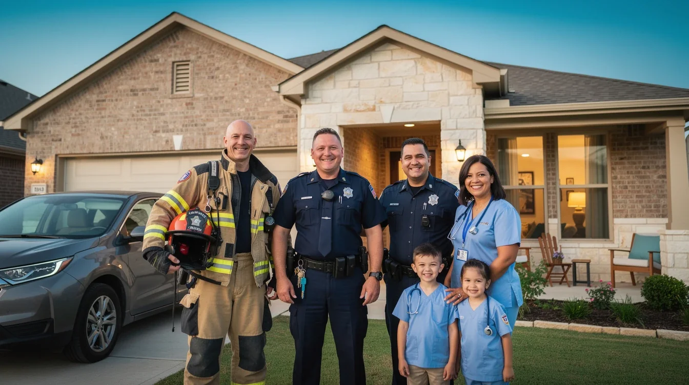 An illustrated diagram showing the key benefits of texas first responders mortgage programs 2026 strategies