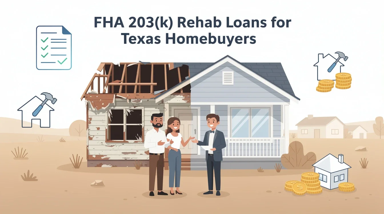 A summary infographic highlighting best practices for fha 203(k) rehab loans texas homebuyers