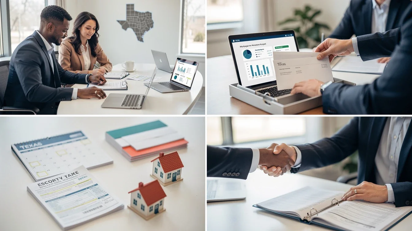 A step-by-step visual process guide demonstrating how 2026 texas mortgage escrow account updates works