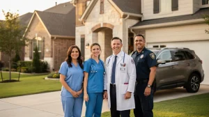A professional team working on mortgage programs for healthcare workers southlake tx solutions in a modern office environment