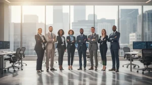 A professional team working on self employed mortgage approval checklist dfw solutions in a modern office environment