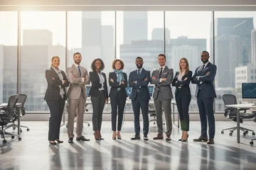 A professional team working on self employed mortgage approval checklist dfw solutions in a modern office environment