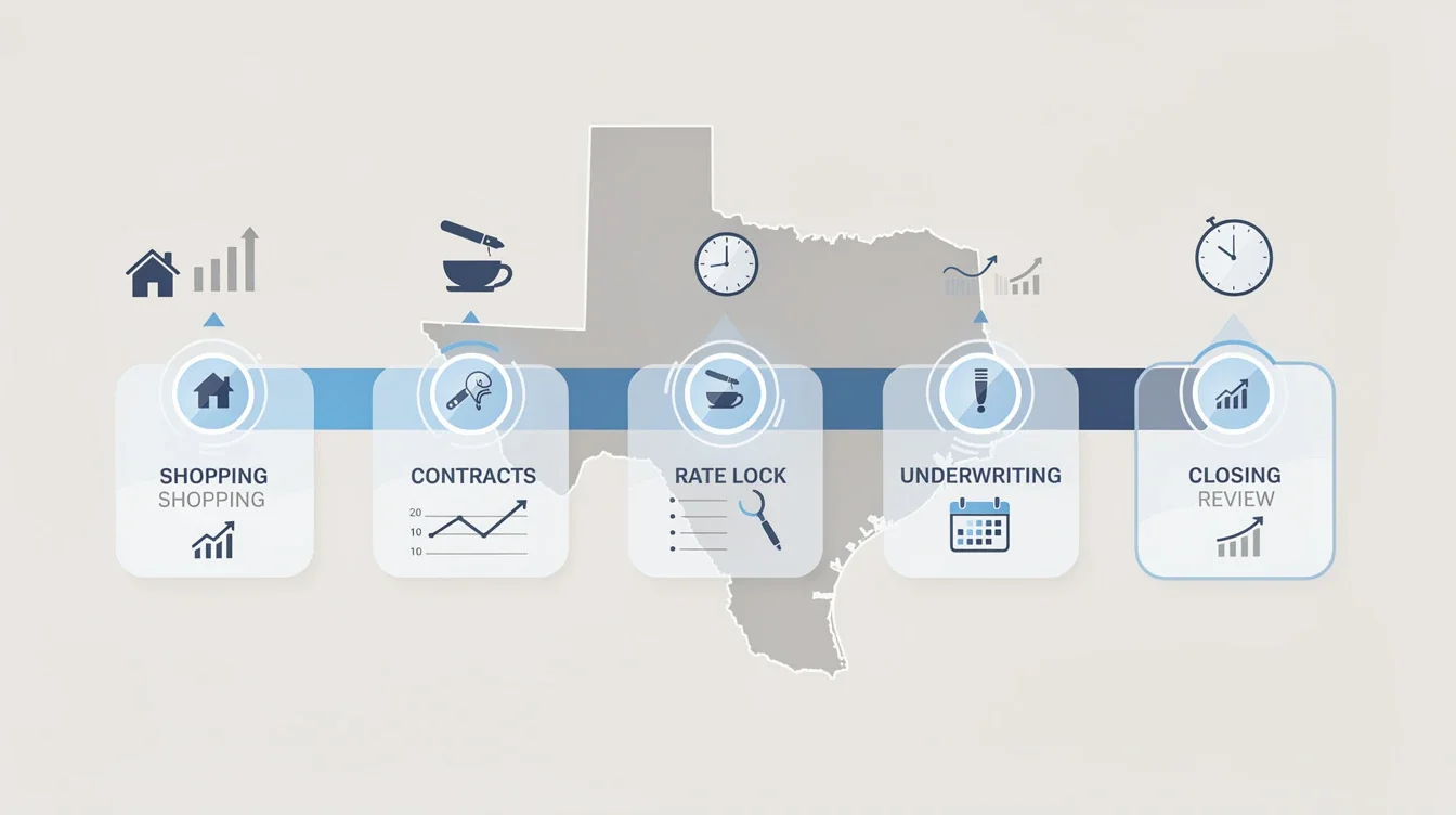 A summary infographic highlighting best practices for texas mortgage rate lock timeline 2026